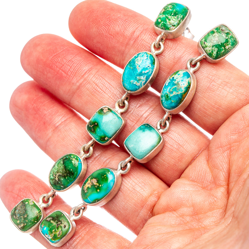 Exclusive Palomino Turquoise Earrings 3 1/8" (.925 Sterling Silver)