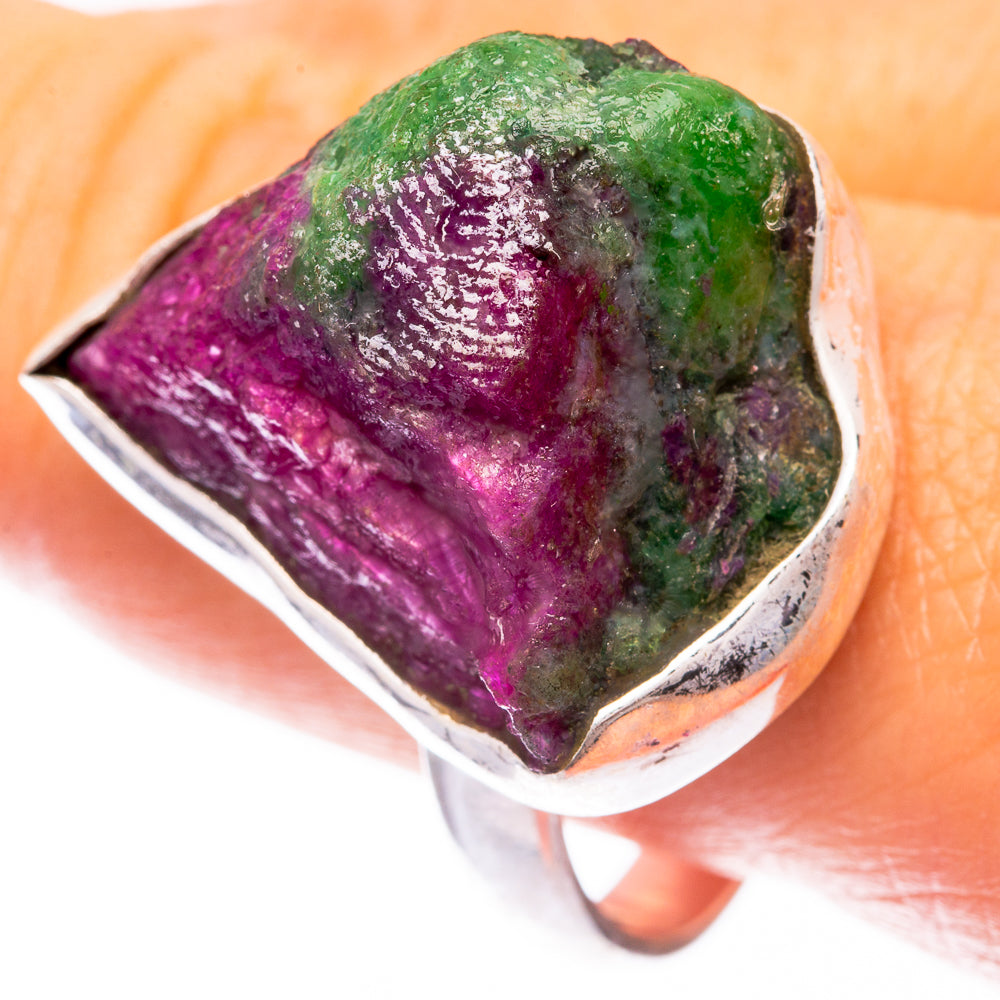 Large Raw Ruby Zoisite Ring Size 11.5 (925 Sterling Silver) R141655