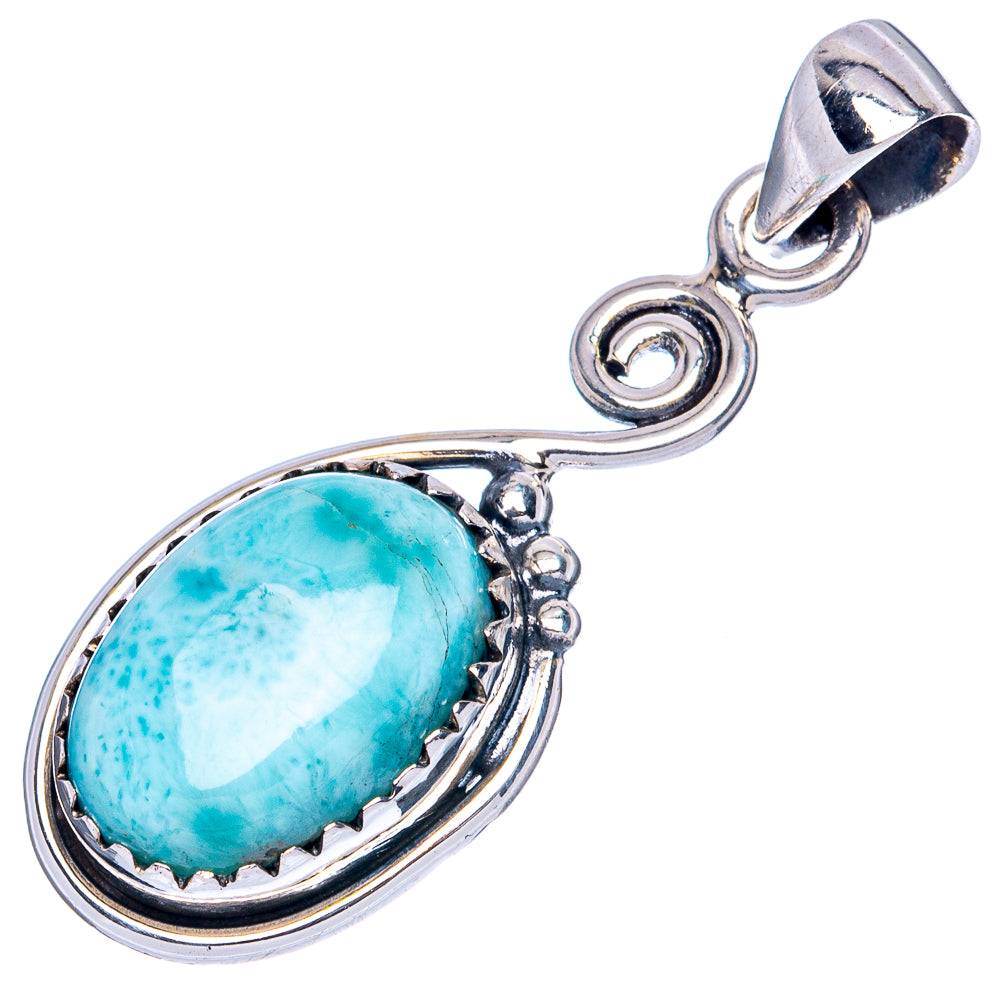 Larimar Pendant 1 3/8" (925 Sterling Silver) P42058