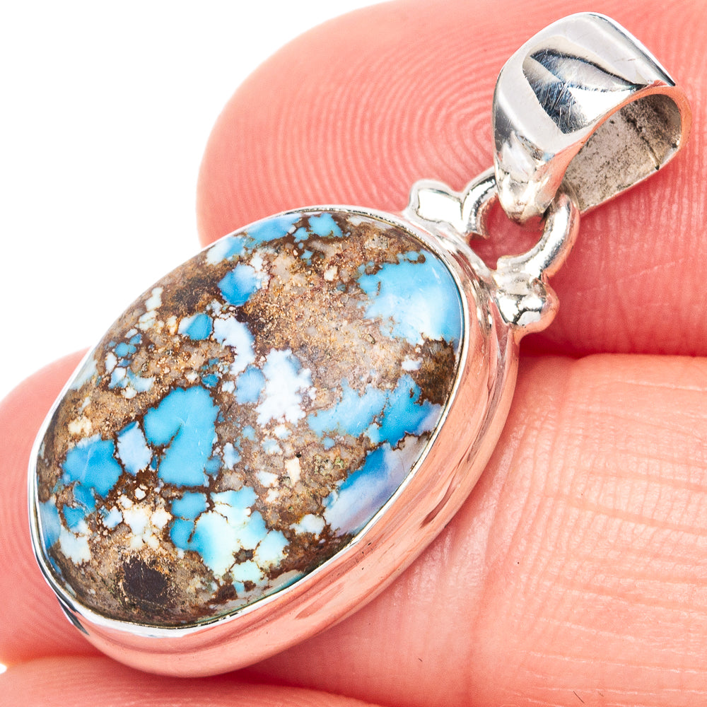 Golden Hills Turquoise 925 Sterling Silver Pendant 1 1/4" (925 Sterling Silver) P41869