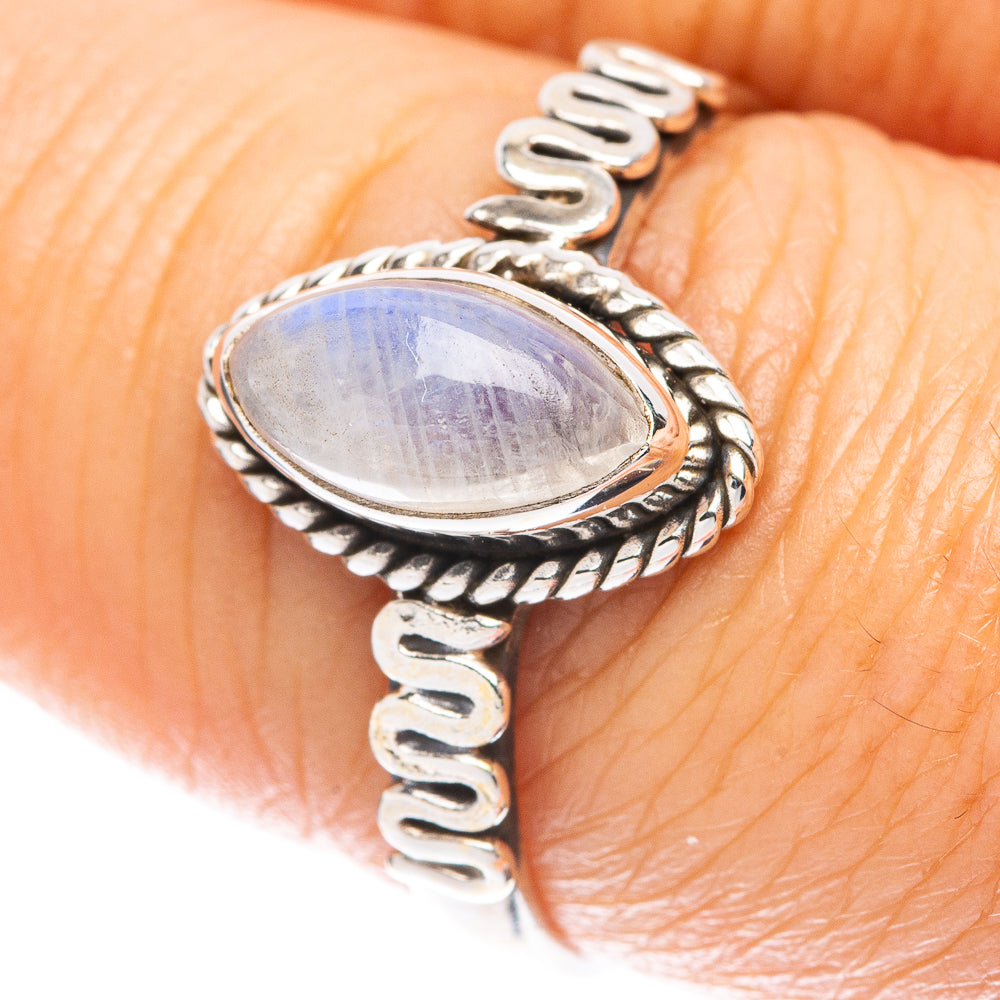 Rainbow Moonstone Ring Size 8 (925 Sterling Silver) R5670