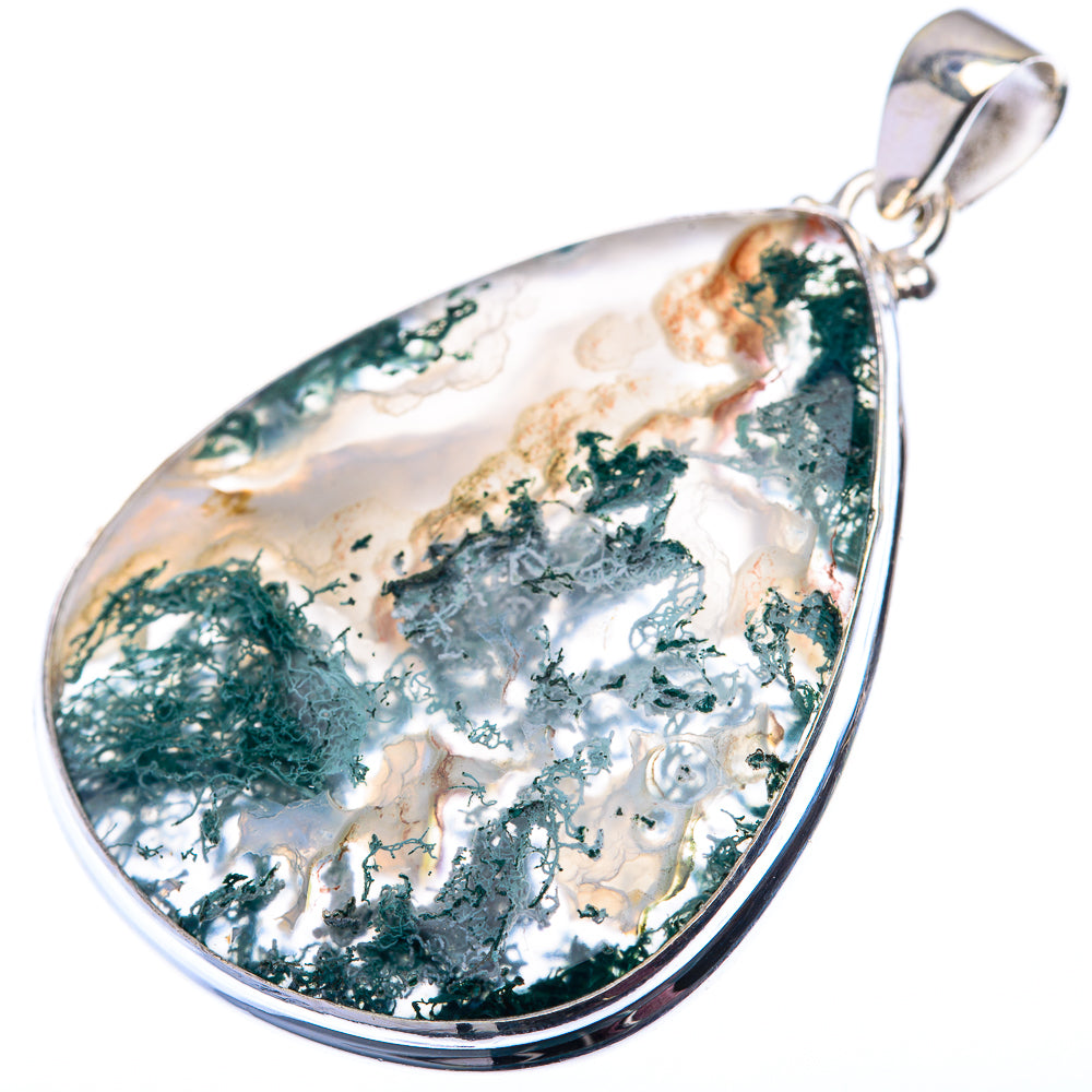 Green Moss Agate Pendant 2" (925 Sterling Silver) PD38550