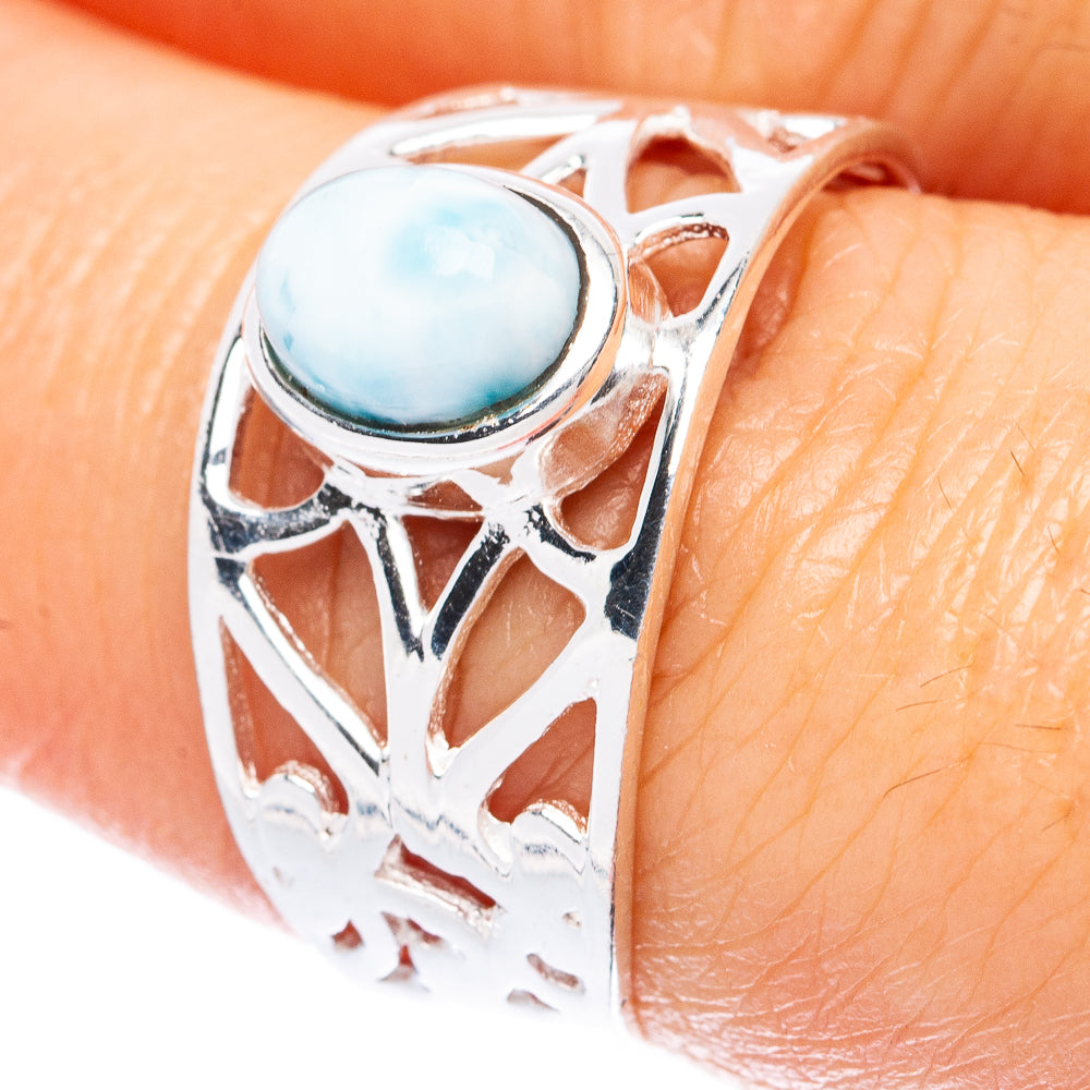 Larimar Dainty Ring Size 8 (925 Sterling Silver) R3428