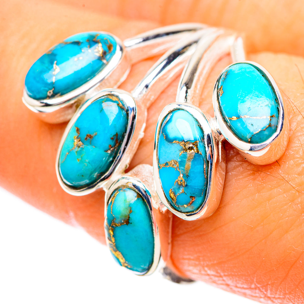 Blue Copper Composite Turquoise Ring Size 8.25 (925 Sterling Silver) RING137799