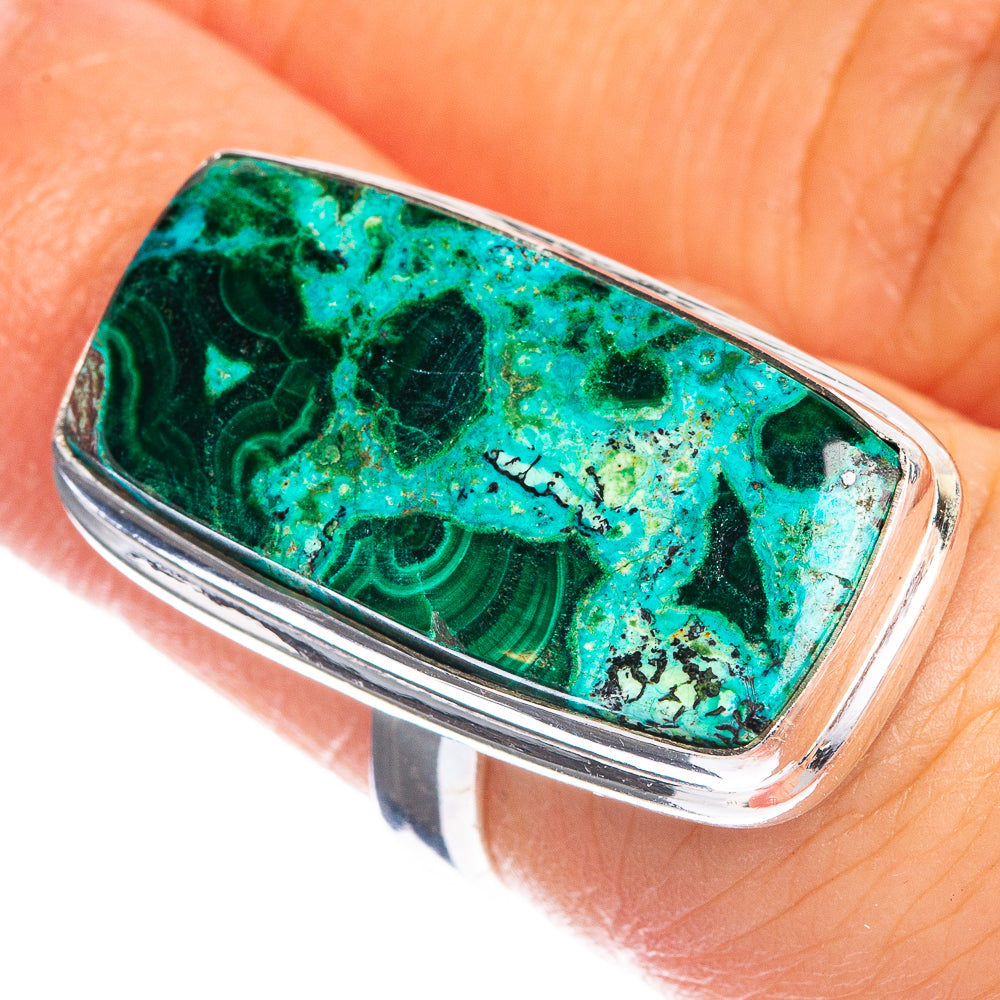 Malachite In Chrysocolla Ring Size 6 (925 Sterling Silver) R144278