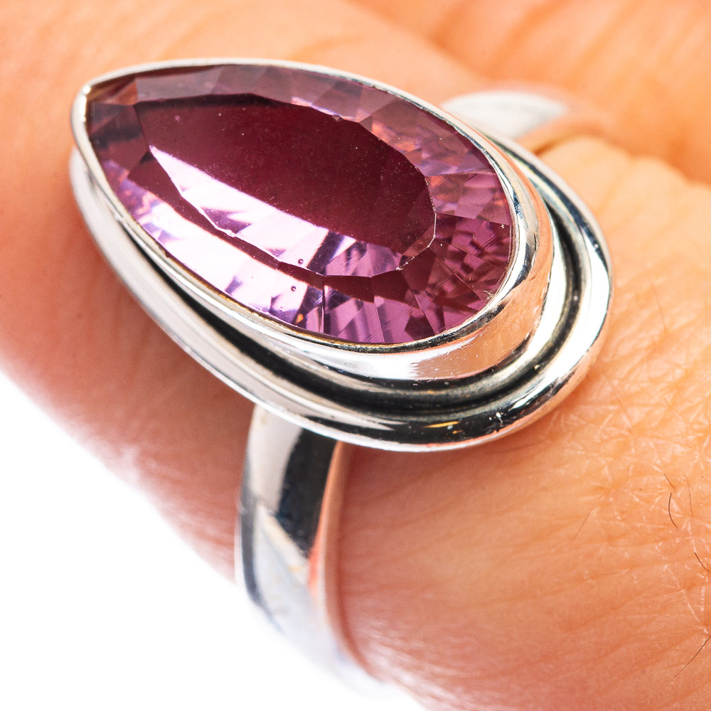 Faceted Color Change Alexandrite (Lab.) Ring Size 8 (925 Sterling Silver) RING143290