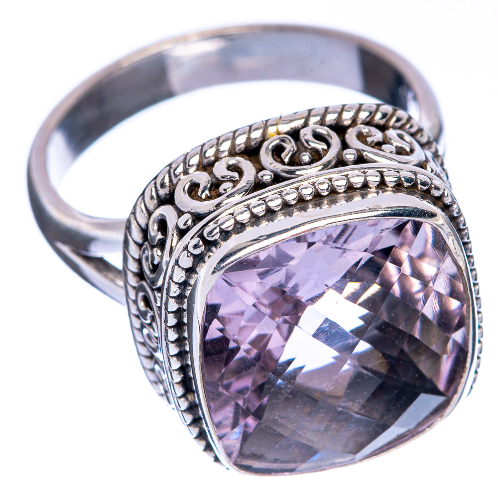 Faceted Pink Amethyst Ring Size 8.75 (925 Sterling Silver) R144591