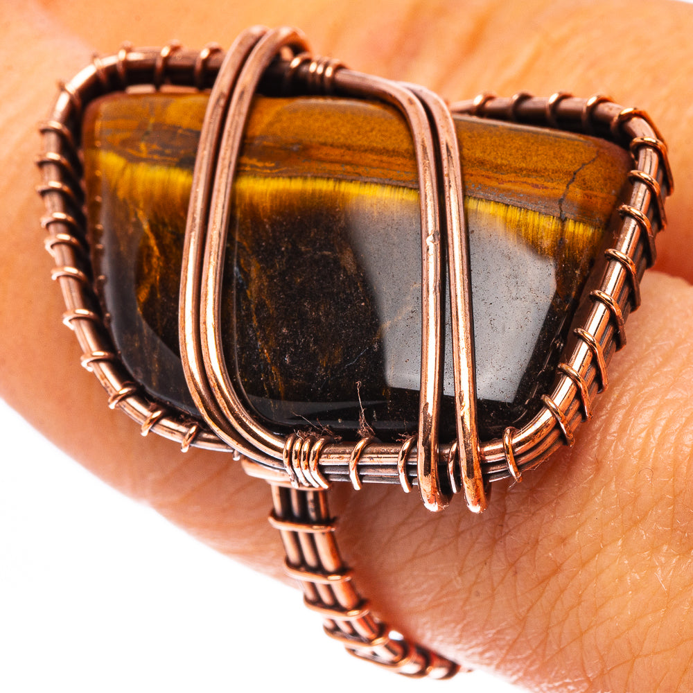 Tiger's Eye Ring Size 8 (Oxidized Copper)