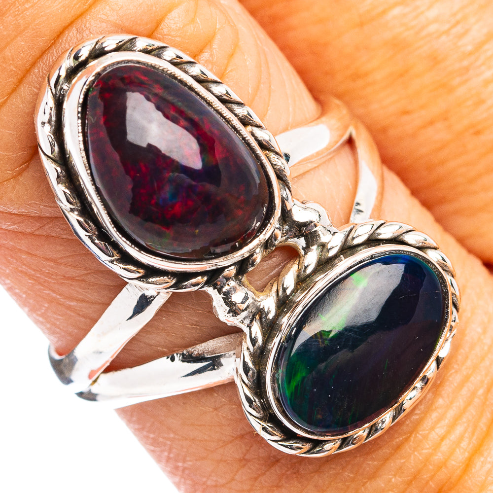Premium Black Opal Ring Size 8 (.925 Sterling Silver)