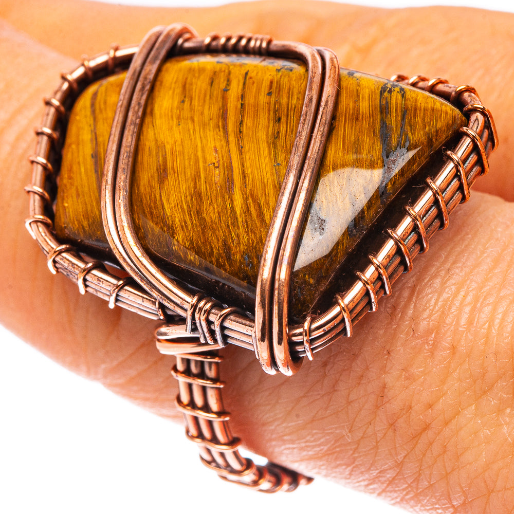 Tiger's Eye Ring Size 8 (Oxidized Copper)