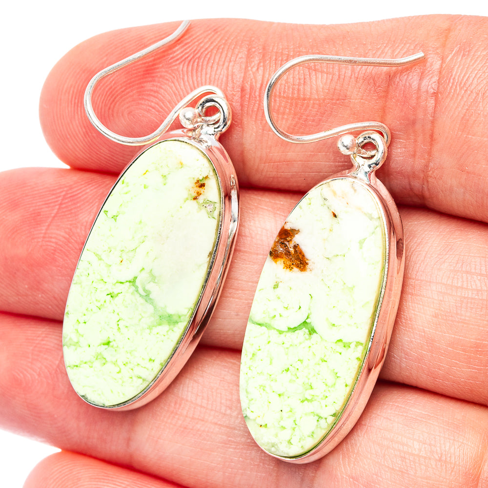 Premium Lemon Chrysoprase Earrings 1 3/4" (.925 Sterling Silver)