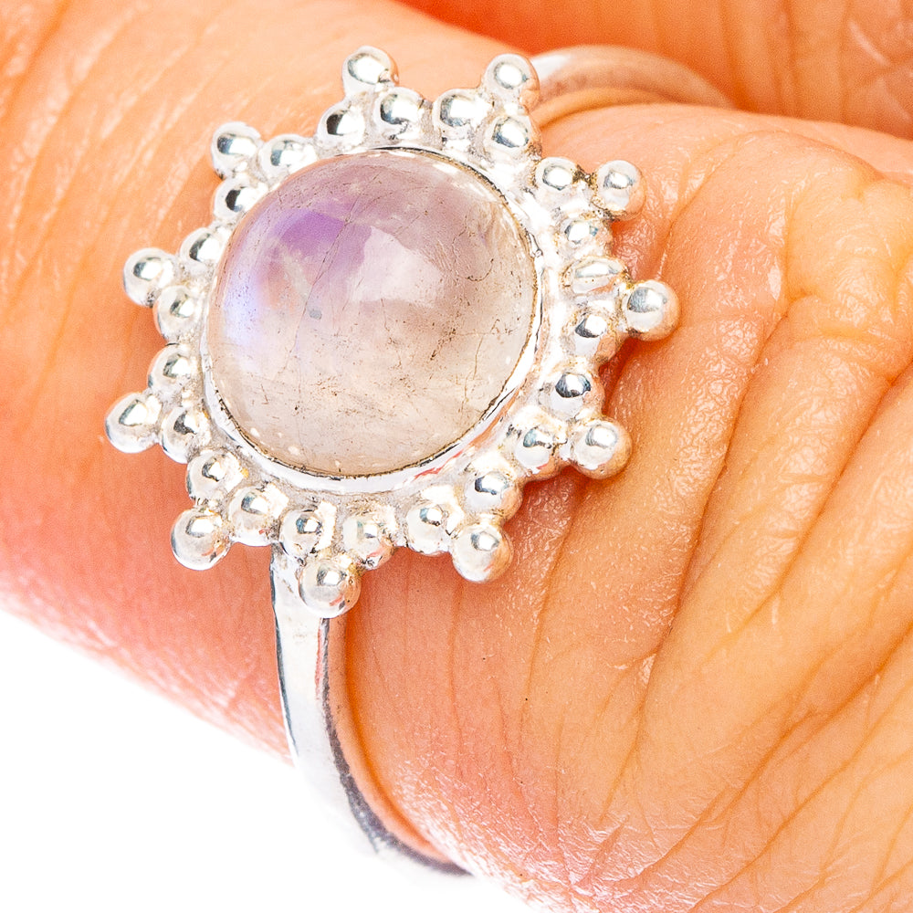 Rainbow Moonstone Dainty Ring Size 5 (925 Sterling Silver) R146884
