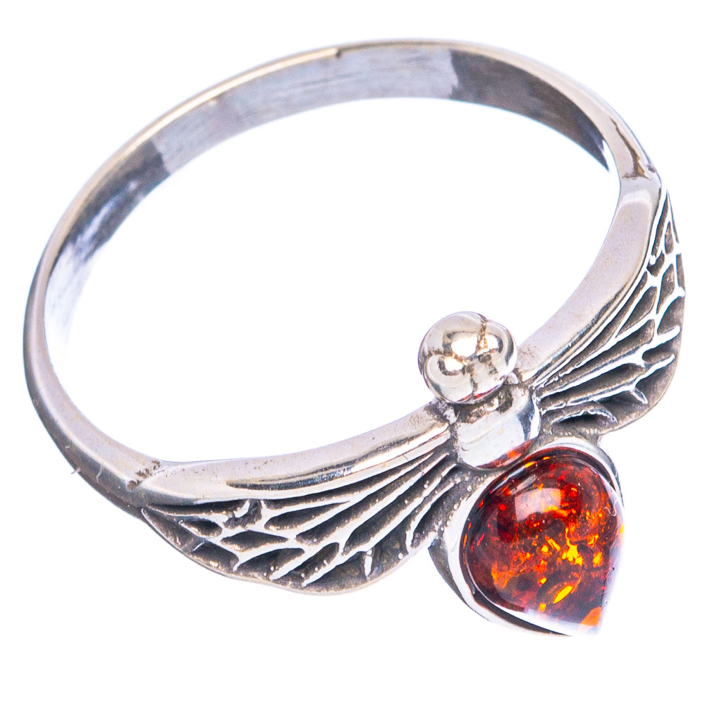 Baltic Amber Honey Bee Ring Size 6.75 (.925 Sterling Silver)