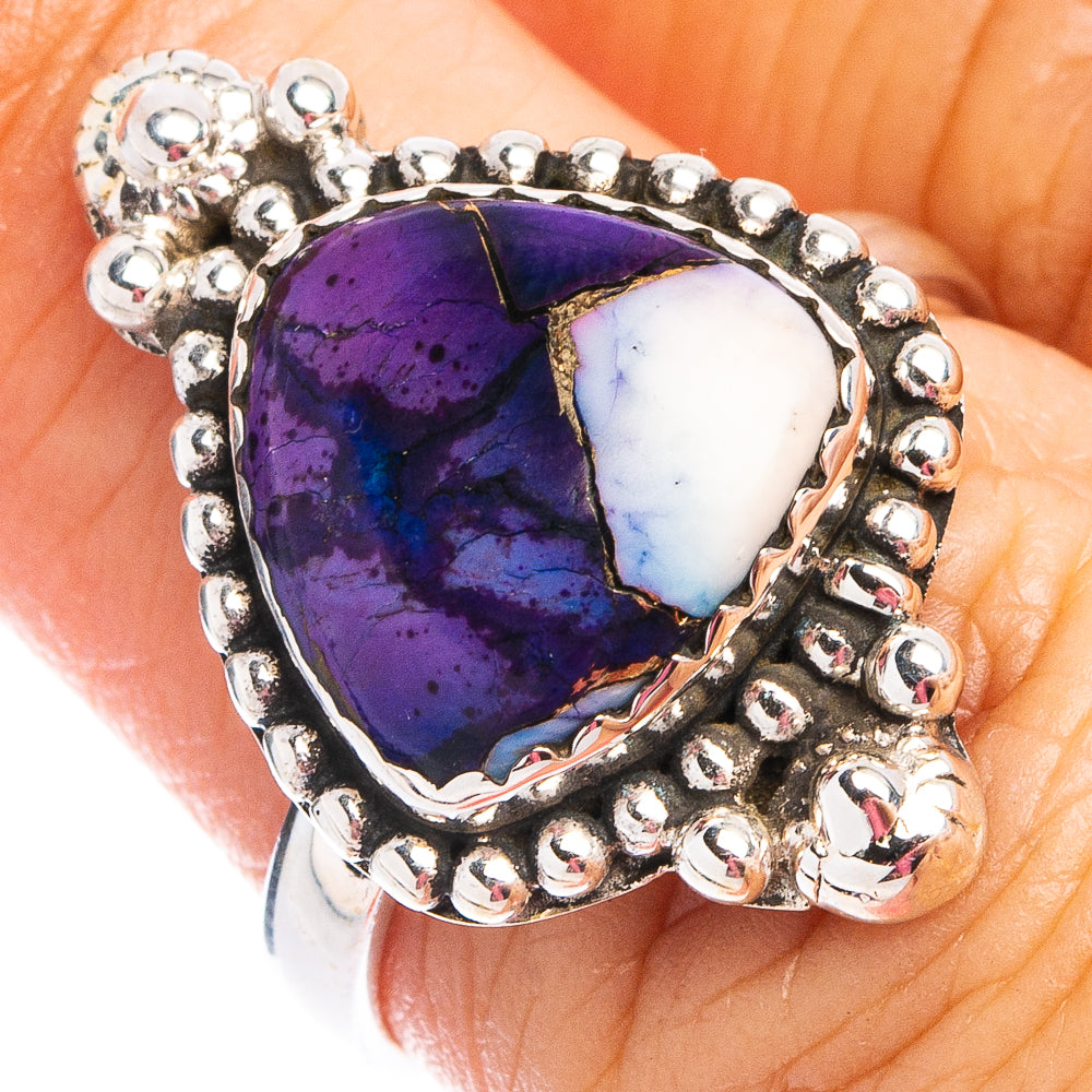 Purple Dahlia Mohave Turquoise Ring Size 7 (.925 Sterling Silver)