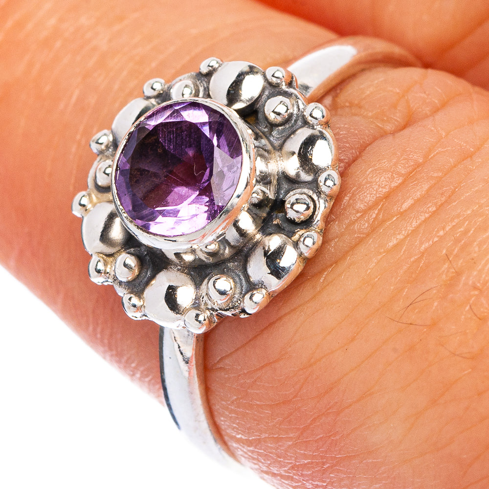 Faceted Amethyst Dainty Ring Size 7.25 (925 Sterling Silver) R145513