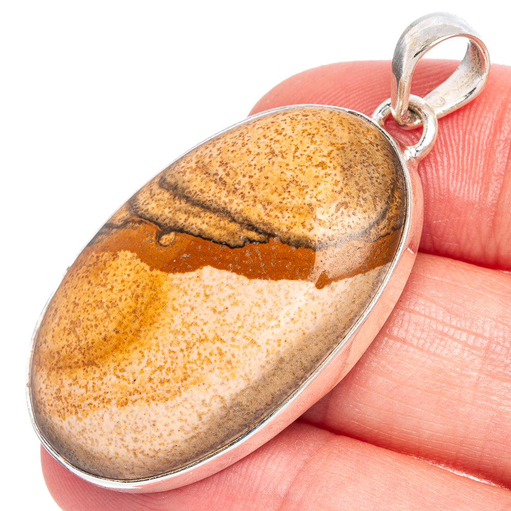 Picture Jasper Pendant 1 7/8" (925 Sterling Silver) P40526