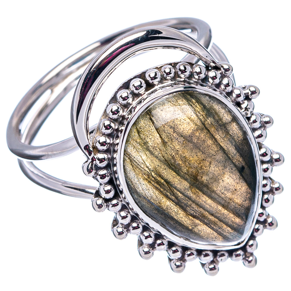 Premium Labradorite Ring Size 7.75 (.925 Sterling Silver)