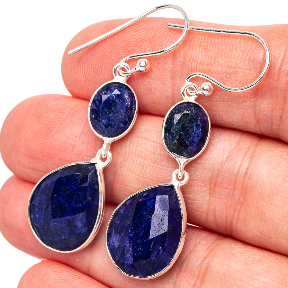 Lapis Lazuli Earrings 1 3/4" (925 Sterling Silver) E3002