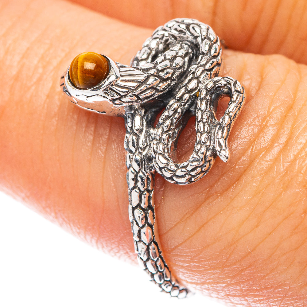Tiger Eye Snake 925 Sterling Silver Ring Size 7.75 (925 Sterling Silver) R5466