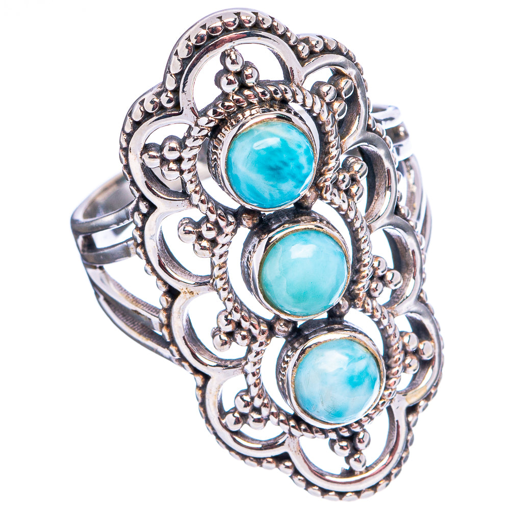 Rare Larimar Ring Size 7.75 (.925 Sterling Silver)