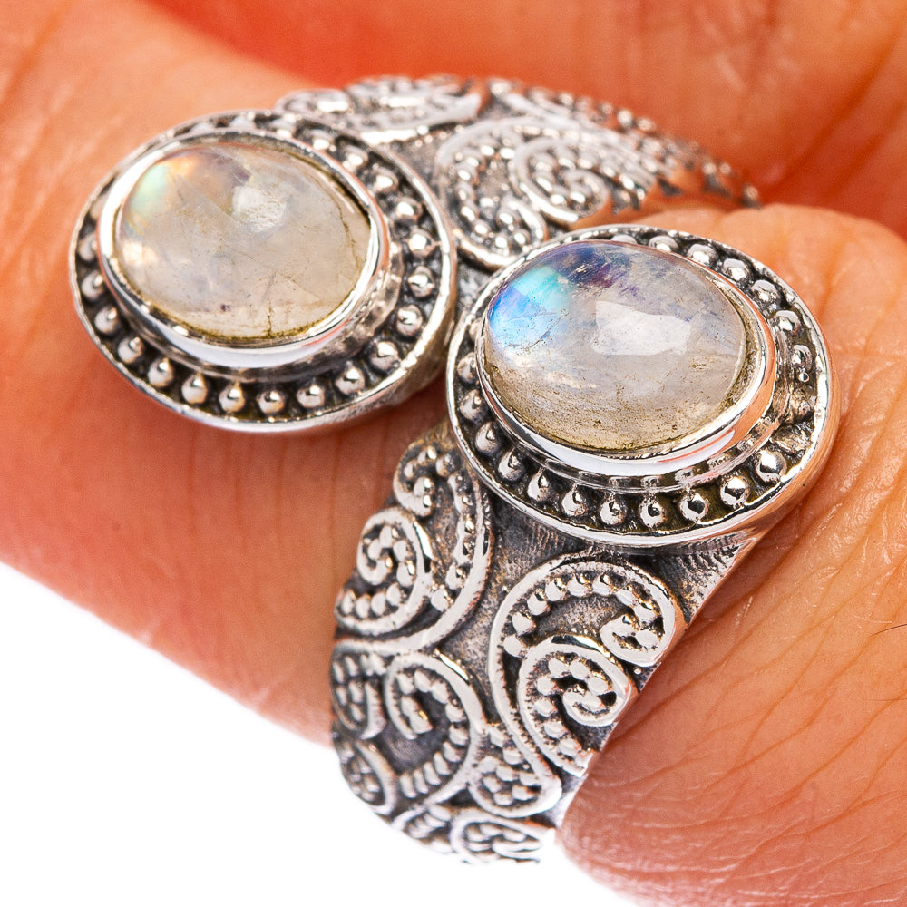 Rainbow Moonstone Ring Size 6 (925 Sterling Silver) R146422