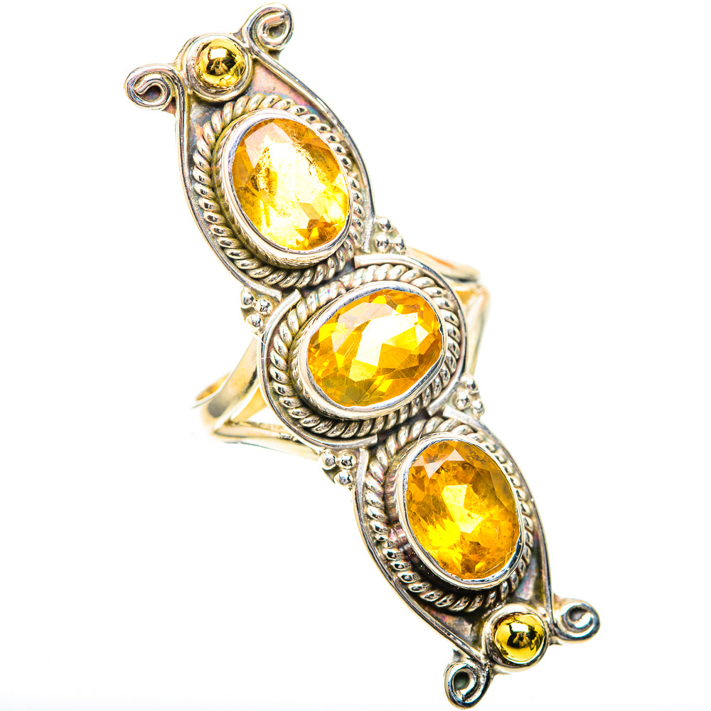 Large Faceted Citrine Ring Size 6.5 (925 Sterling Silver) RING139842