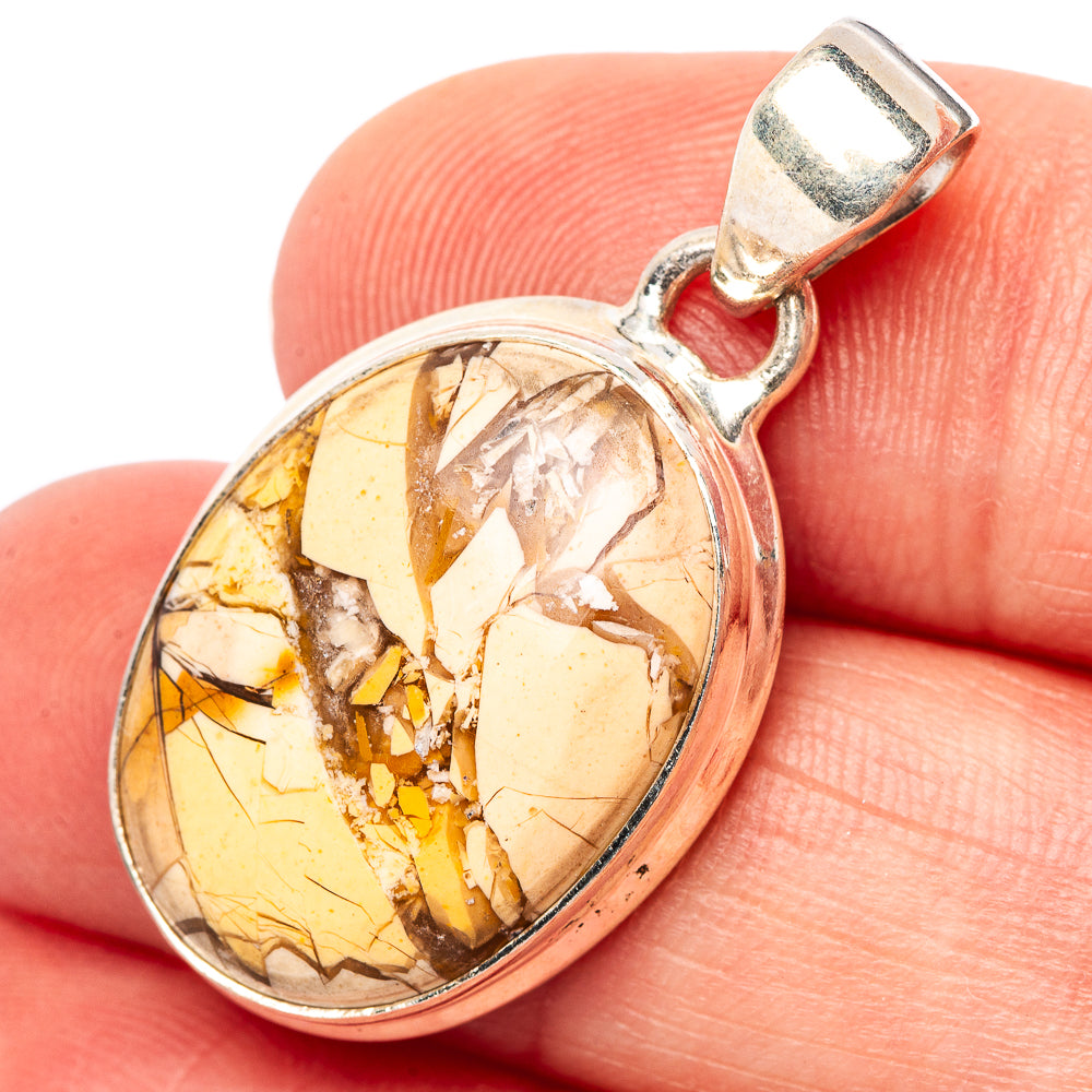 Brecciated Mookaite Pendant 1 1/4" (.925 Sterling Silver)