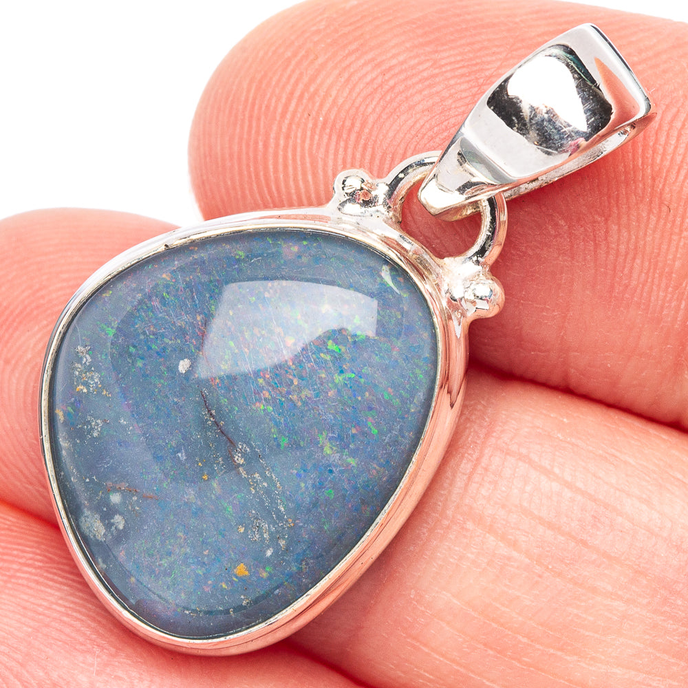 Rare Triple Opal Pendant 1 1/4" (925 Sterling Silver) P44484