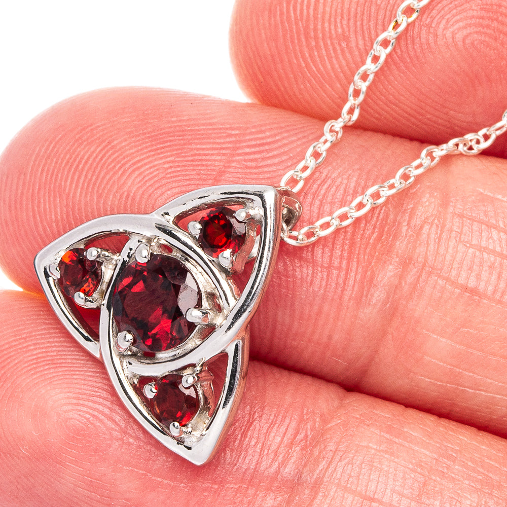 Garnet Necklace 18" (925 Sterling Silver) N90040