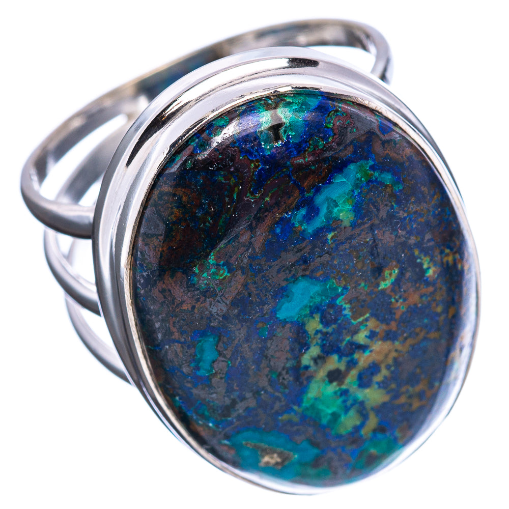 Premium Azurite Malachite Ring Size 8.25 (.925 Sterling Silver)