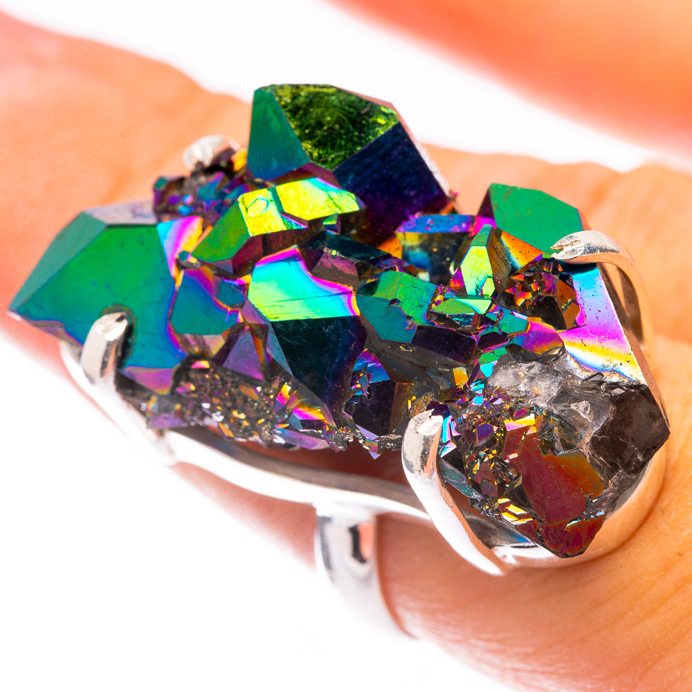 Large Titanium Sunshine Druzy Ring Size 7 (925 Sterling Silver) R141647
