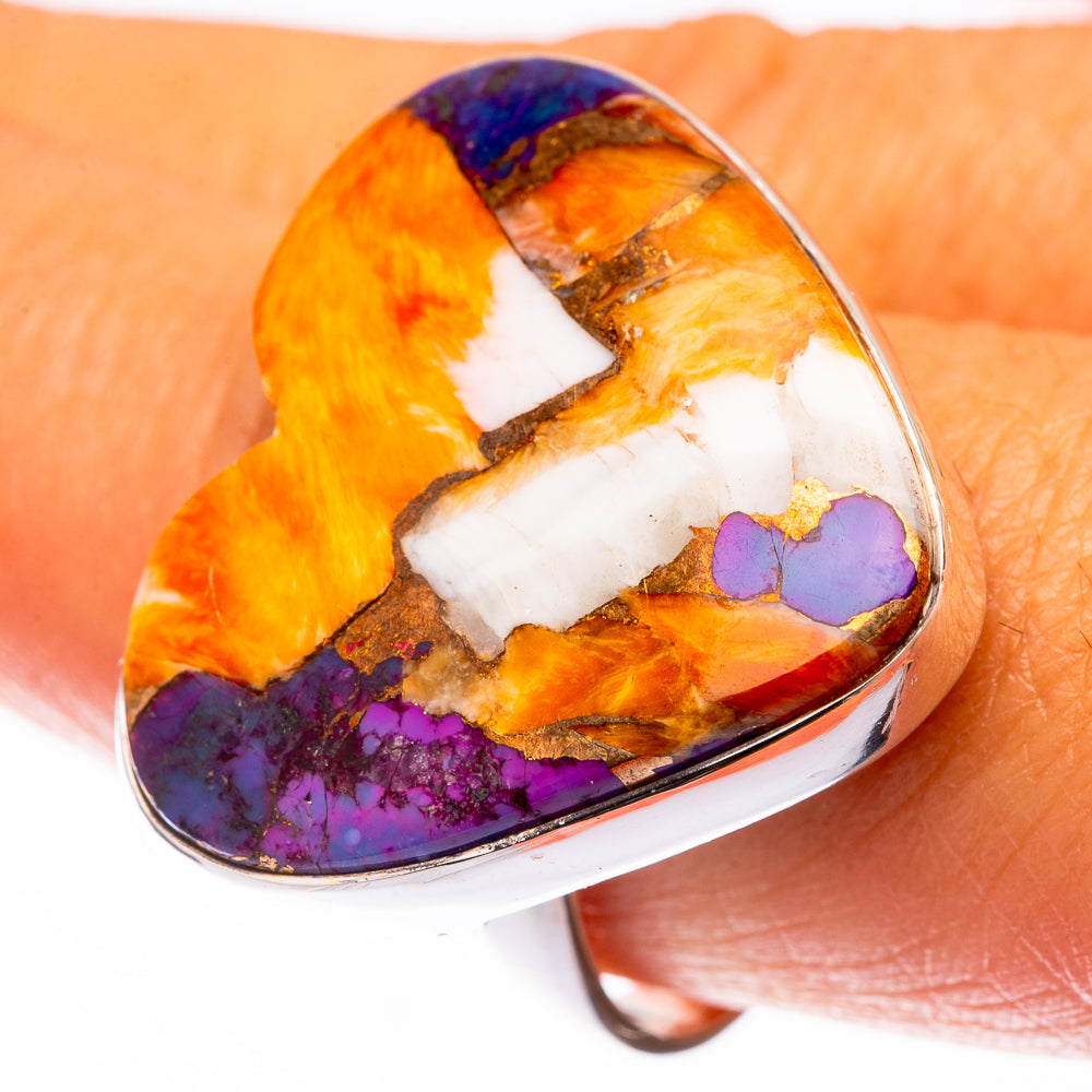 Large Spiny Oyster Turquoise Ring Size 9.25 (925 Sterling Silver) R140804