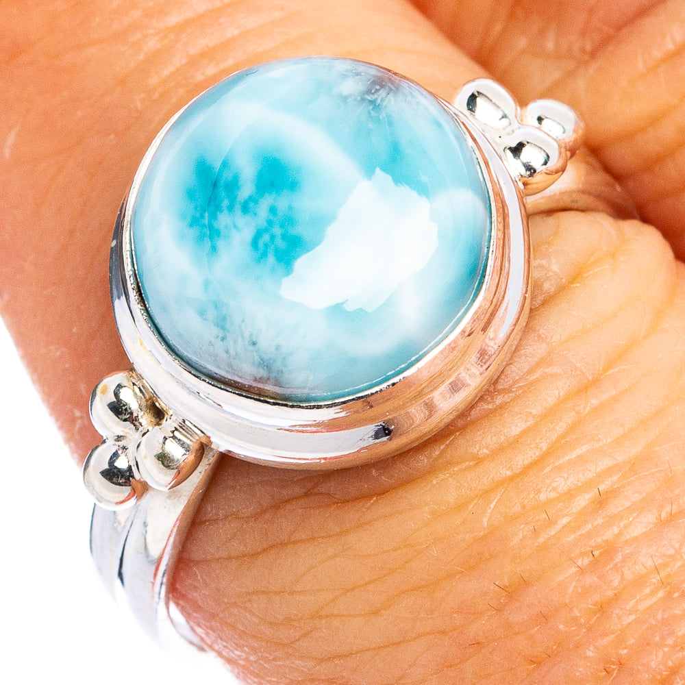 Rare Larimar Ring Size 8.25 (.925 Sterling Silver)