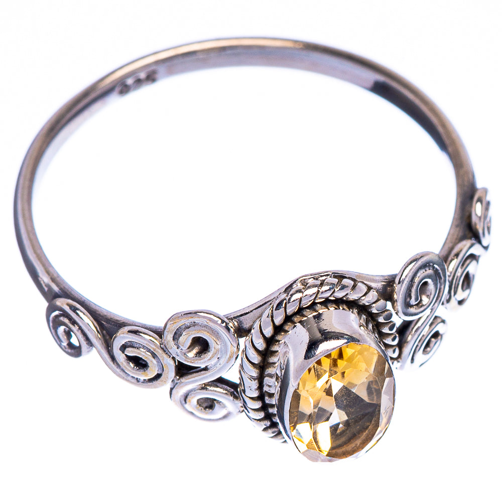 Faceted Citrine Dainty Ring Size 9 (925 Sterling Silver) R147275