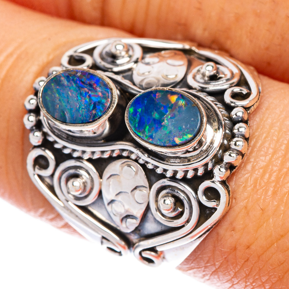 Rare Doublet Opal Ring Size 9 (925 Sterling Silver) R147167
