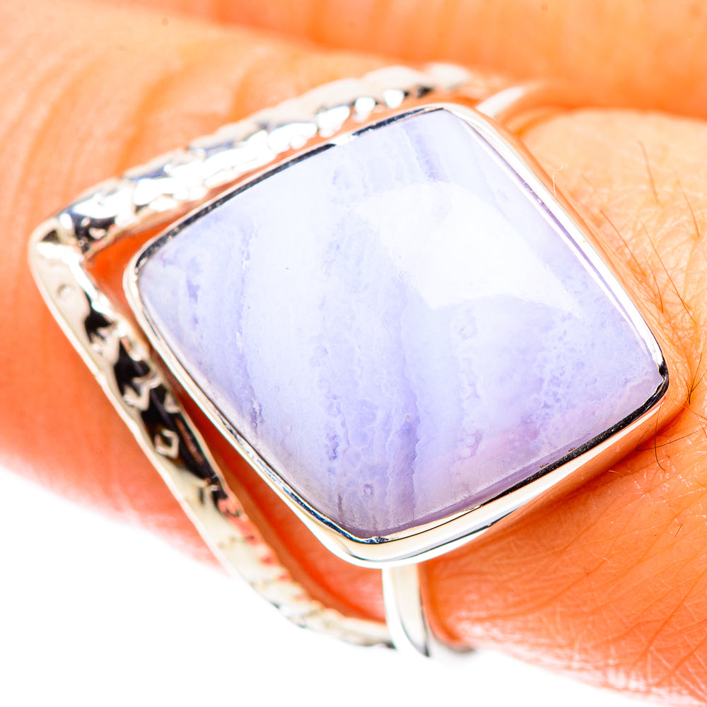 Premium Blue Lace Agate Ring Size 7.75 (925 Sterling Silver) RING138081