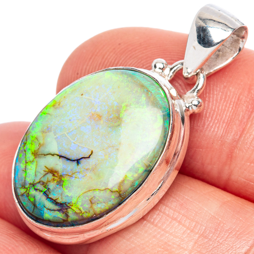 Rare Sterling Opal Pendant 1 1/4" (925 Sterling Silver) P41631
