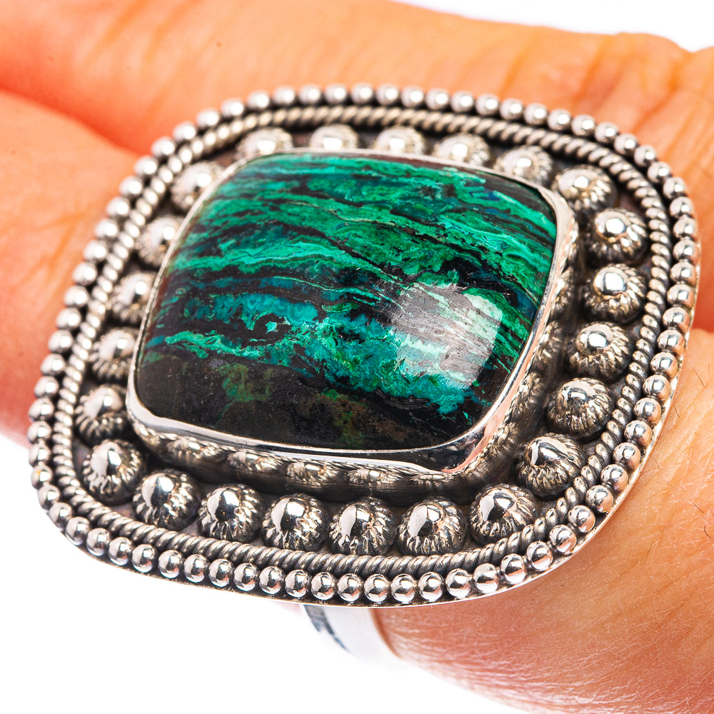 Huge Chrysocolla Ring Size 7.25 (925 Sterling Silver) R143007
