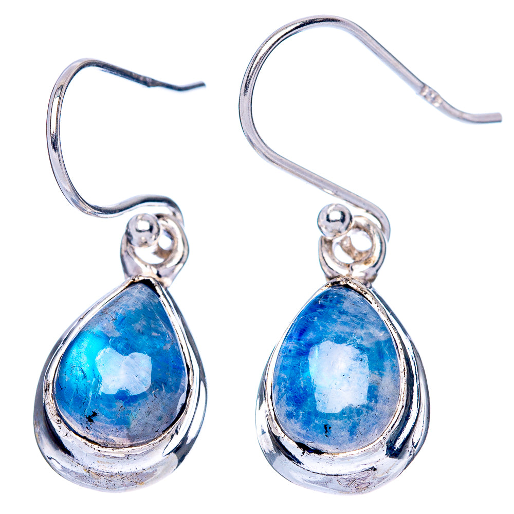 Rainbow Moonstone Earrings 1 1/8" (925 Sterling Silver) E1368