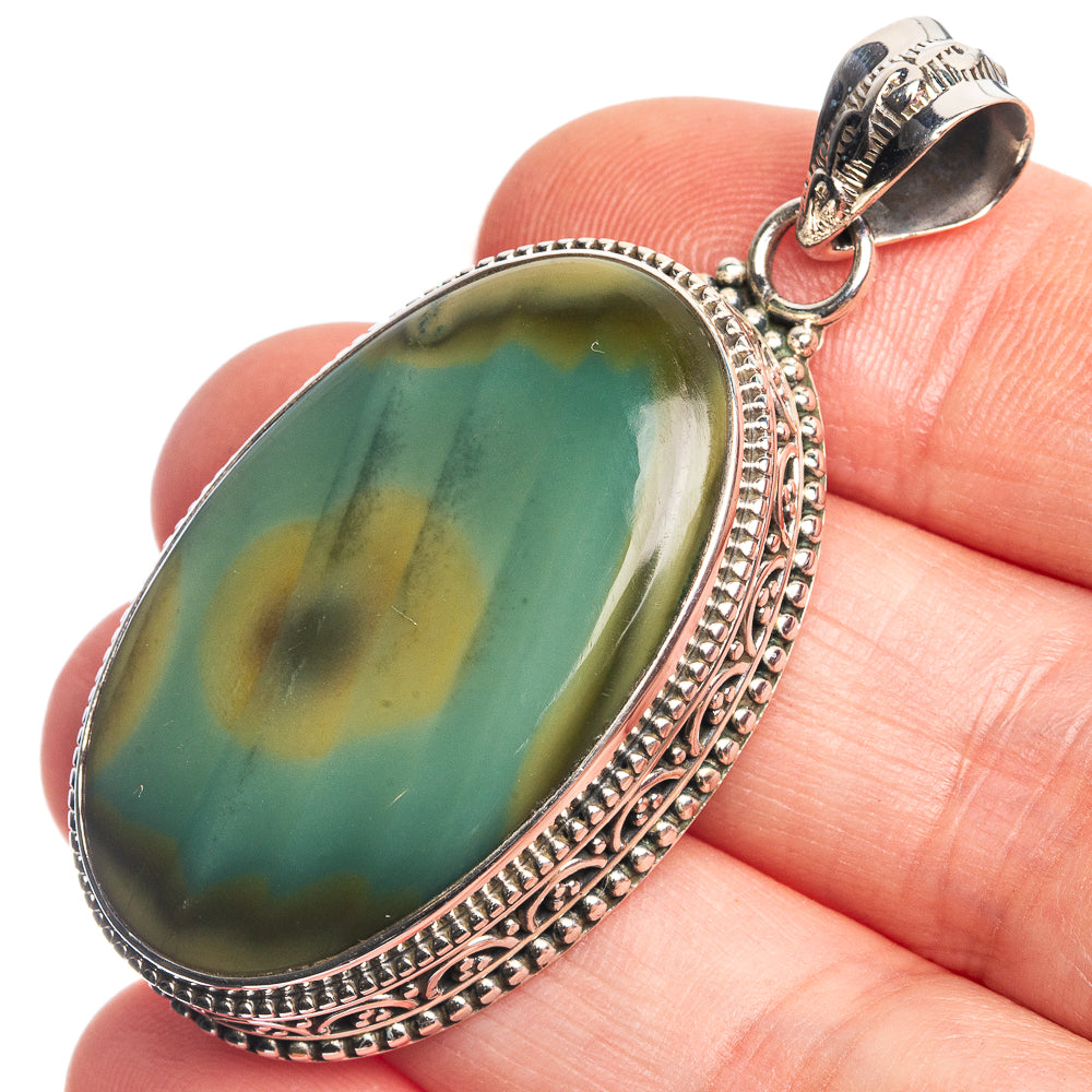 Imperial Jasper 925 Sterling Silver Pendant 2"