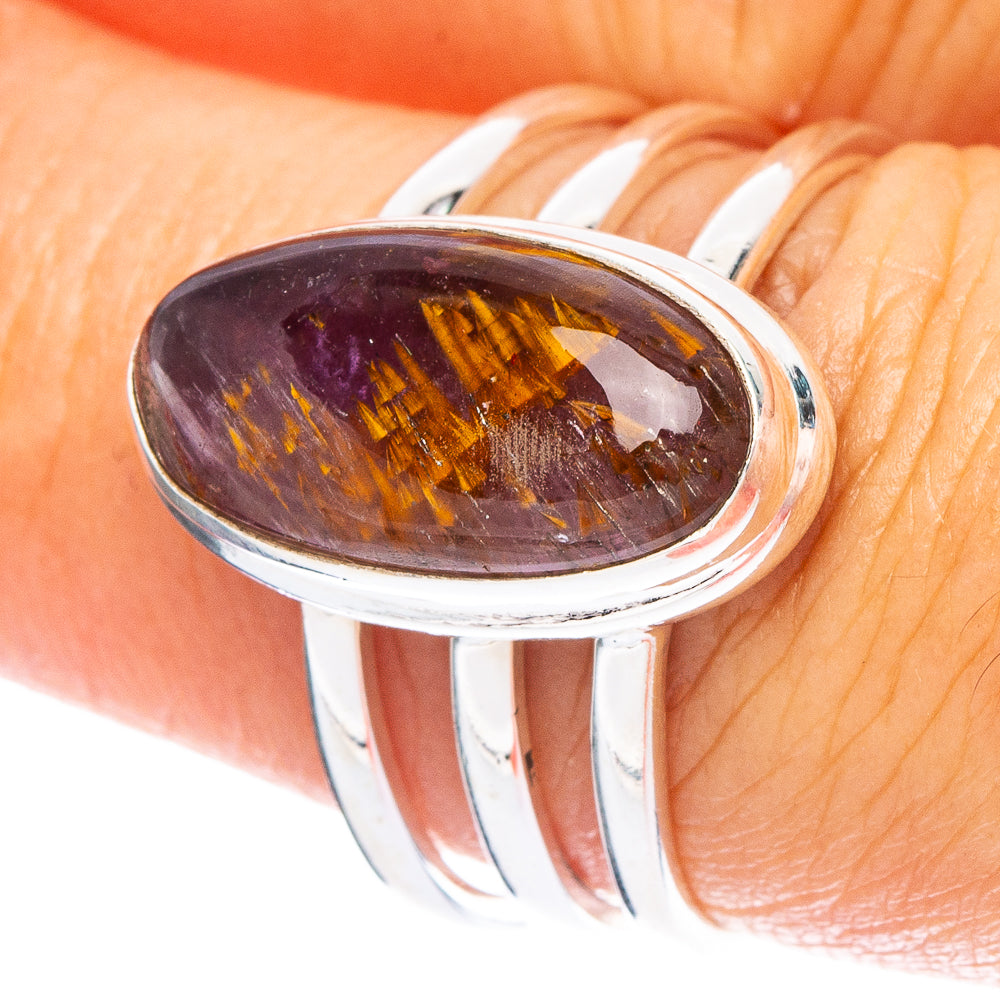 Rare Cacoxenite Amethyst Ring Size 7.25 (925 Sterling Silver) R6831