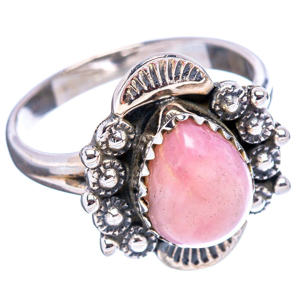 Pink Opal Native Style Ring Size 7.75 (.925 Sterling Silver)