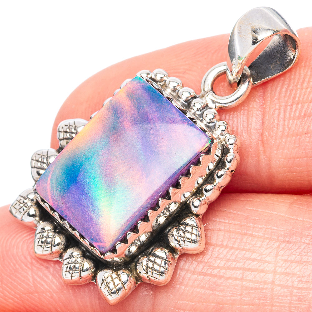 Value Aura Opal Pendant 1 1/4" (925 Sterling Silver) P42189