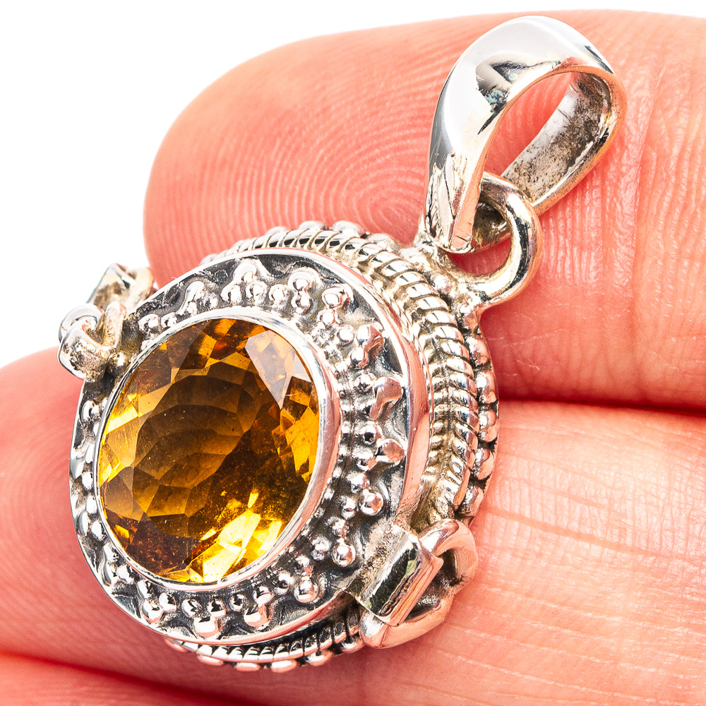 Premium Citrine Poison Pendant 1 1/4" (.925 Sterling Silver)