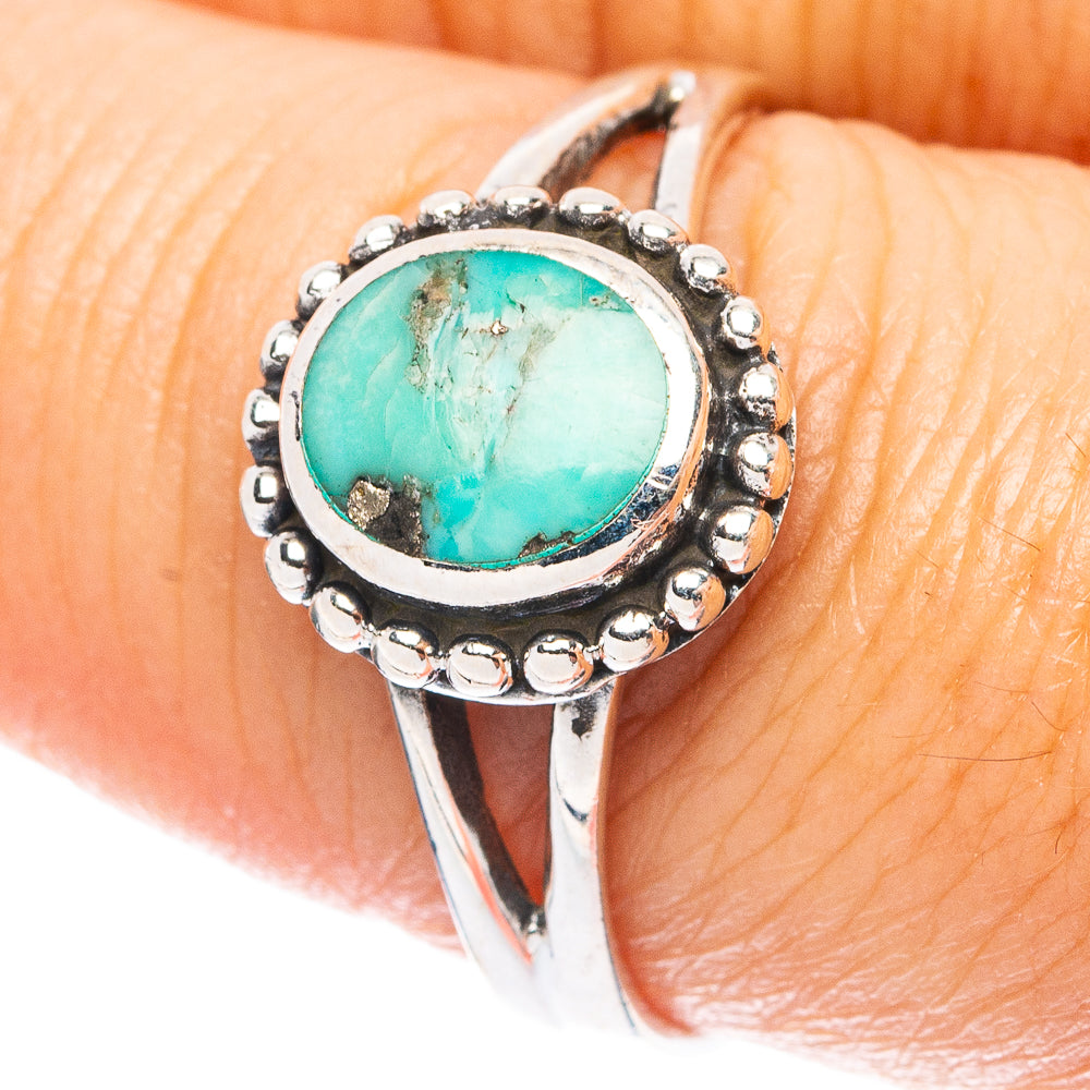 Rare Arizona Turquoise Ring Size 8.5 (925 Sterling Silver) R4901