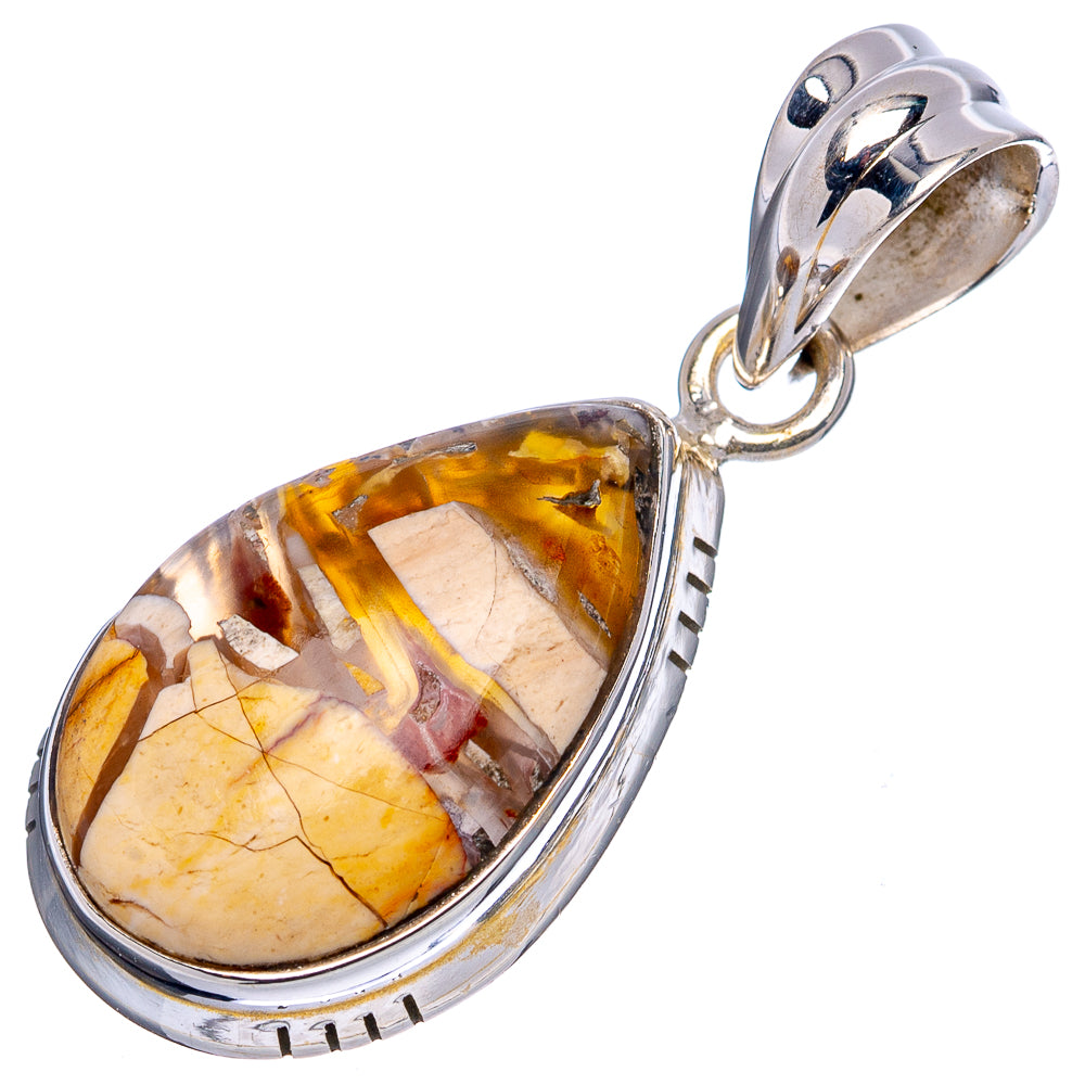 Brecciated Mookaite Pendant 1 3/8" (.925 Sterling Silver)