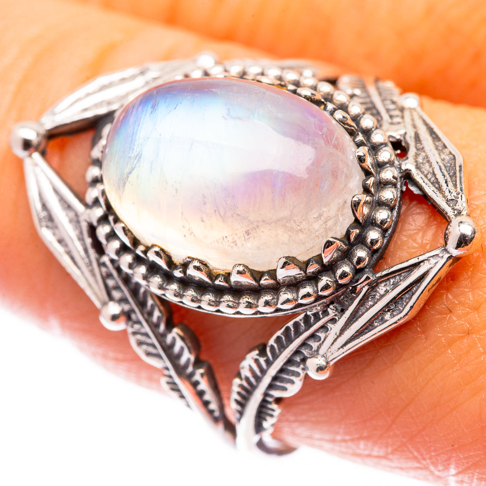 Rainbow Moonstone Ring Size 9.25 (925 Sterling Silver) R140921
