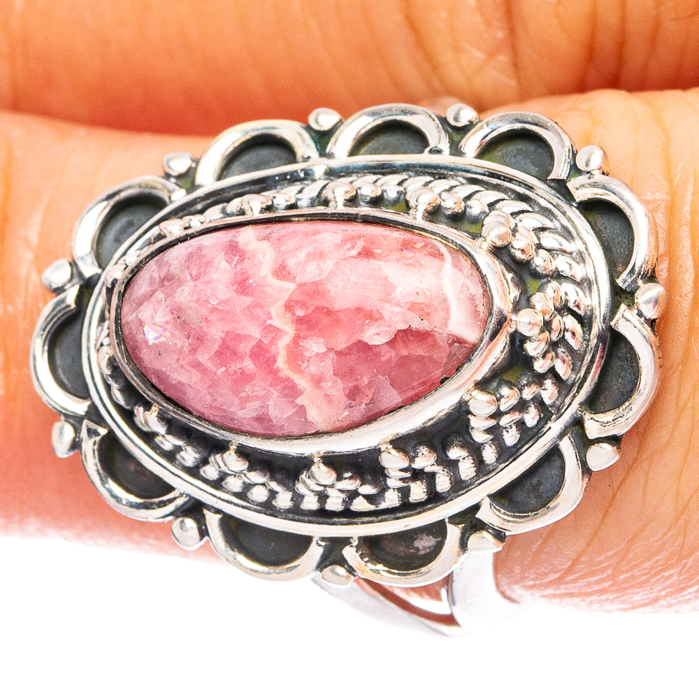 Rhodochrosite 925 Sterling Silver Ring Size 7 (925 Sterling Silver) R6287