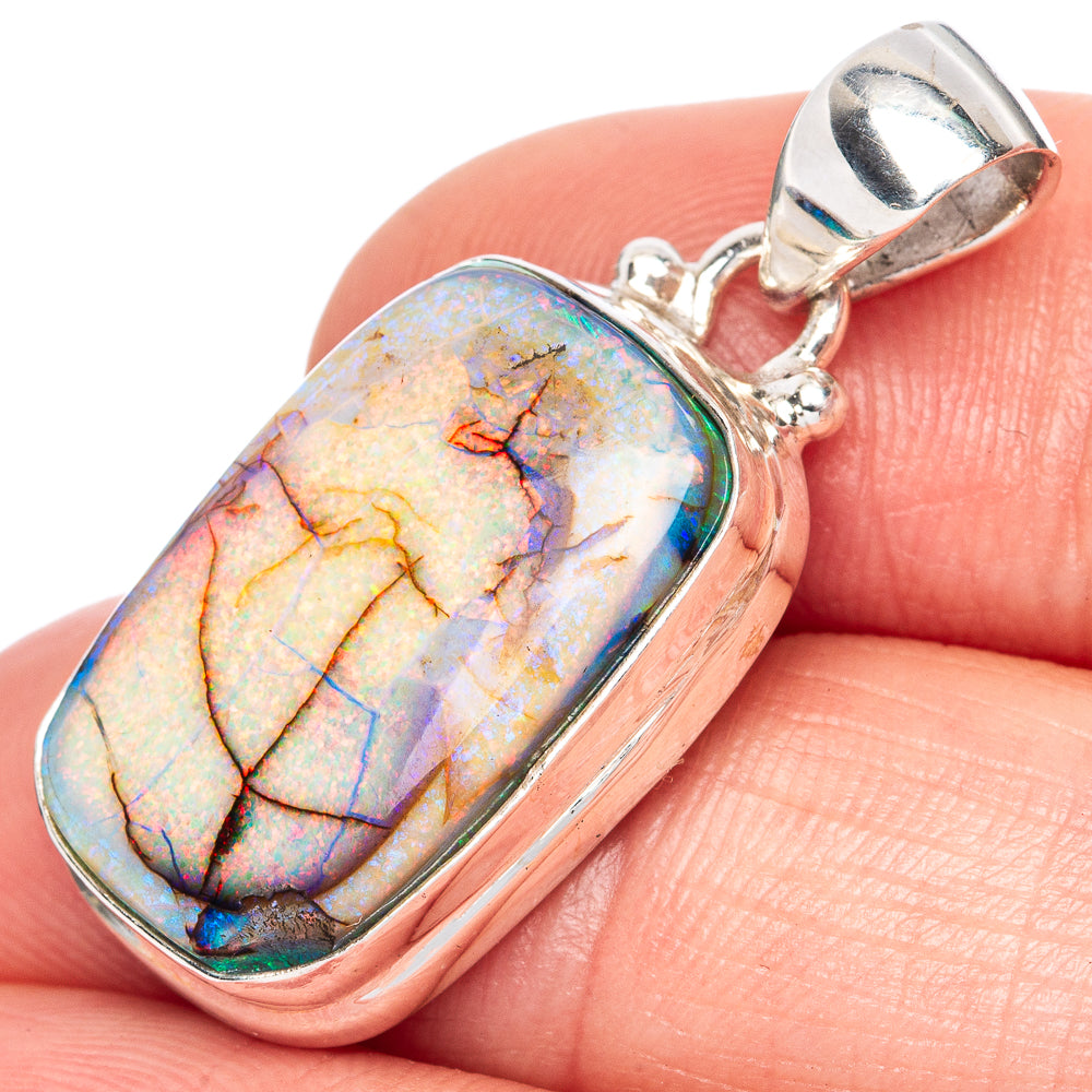 Rare Sterling Opal Pendant 1 1/4" (925 Sterling Silver) P41635