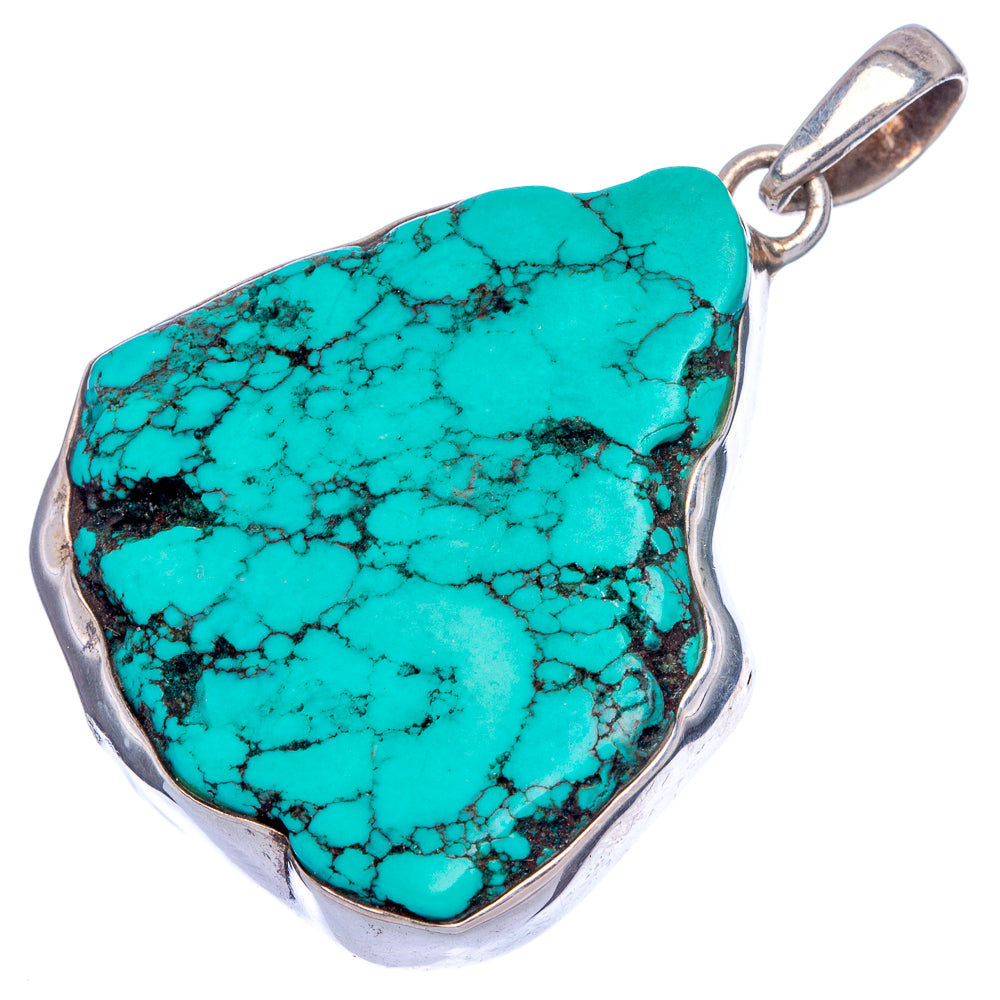 Tibetan Turquoise 2 1/8" Pendant (925 Sterling Silver) P40016